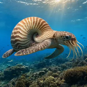 Nautilus + Sea turtle